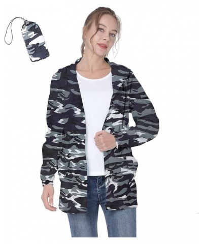 Women Packable Rain Jacket Waterproof Lightweight Raincoat Hooded for Hiking Outdoor Travel Z-camouflage a $14.40 Coats