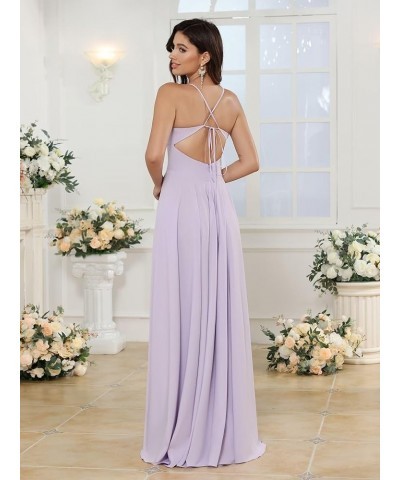 Women's Spaghetti Strap Bridesmaid Dresses Long with Slit Ruched Formal Party Dress with Pockets CM255 Mint $22.08 Dresses