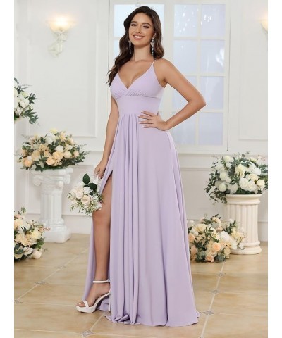 Women's Spaghetti Strap Bridesmaid Dresses Long with Slit Ruched Formal Party Dress with Pockets CM255 Mint $22.08 Dresses