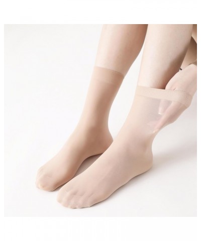 Women's 10-24 Pairs (in Gift Box) Ankle High Sheer Nylon Socks Soft Tight Hosiery with Reinforced Toe 50d 10 Pairs Beige $9.9...