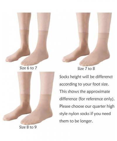 Women's 10-24 Pairs (in Gift Box) Ankle High Sheer Nylon Socks Soft Tight Hosiery with Reinforced Toe 50d 10 Pairs Beige $9.9...