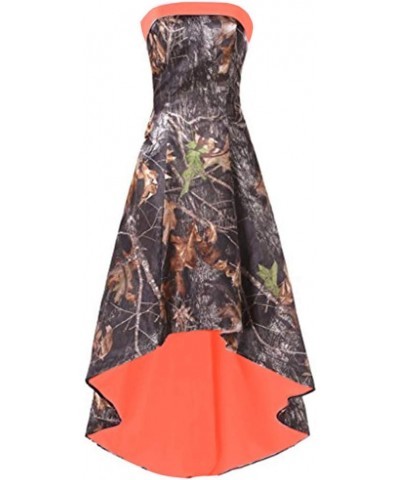 High Low Homecoming Dress Short Camo Wedding Bridesmaid Dresses Orange $35.43 Dresses