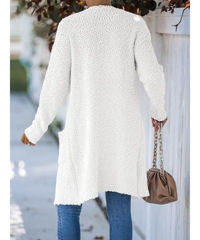 Women's Long Sleeve Soft Chunky Knit Sweater Open Front Cardigans Outwear Coat White $23.91 Sweaters