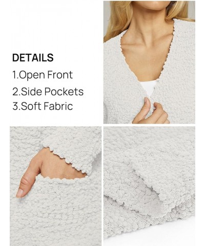 Women's Long Sleeve Soft Chunky Knit Sweater Open Front Cardigans Outwear Coat White $23.91 Sweaters