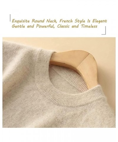 Cashmere Sweaters for Women,Soft Cozy Pullover,Cashmere Long Sleeve Crewneck Fall Winter Sweaters Beige $15.74 Sweaters