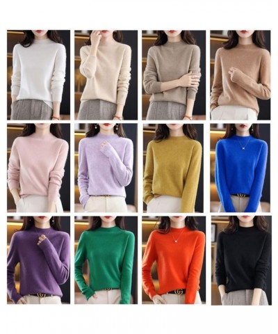 Cashmere Sweaters for Women,Soft Cozy Pullover,Cashmere Long Sleeve Crewneck Fall Winter Sweaters Beige $15.74 Sweaters