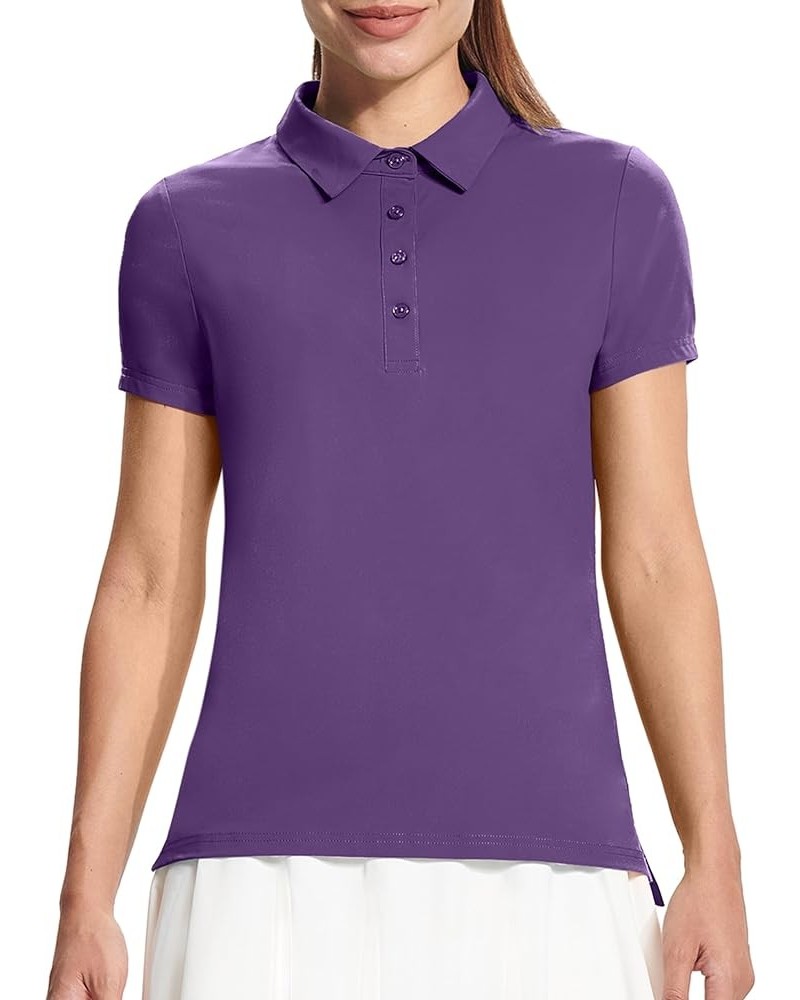 Women's Golf Shirt Short Sleeve Polo Shirts Lightweight Quick-Dry Workout Daily Work Shirts Tops for Women D - Purple $13.23 ...