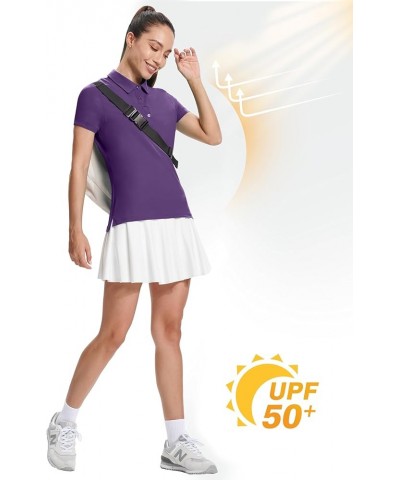 Women's Golf Shirt Short Sleeve Polo Shirts Lightweight Quick-Dry Workout Daily Work Shirts Tops for Women D - Purple $13.23 ...