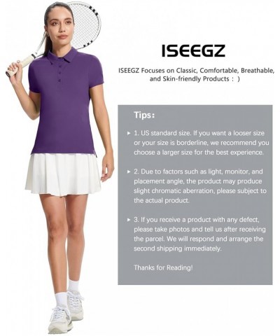 Women's Golf Shirt Short Sleeve Polo Shirts Lightweight Quick-Dry Workout Daily Work Shirts Tops for Women D - Purple $13.23 ...