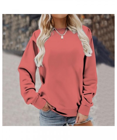 Plus Size Tops,Women'S Regular Solid Color Round Neck Long Sleeve Sweatshirt Basic Going Out Pullover Tunic 2-pink $9.27 Tops