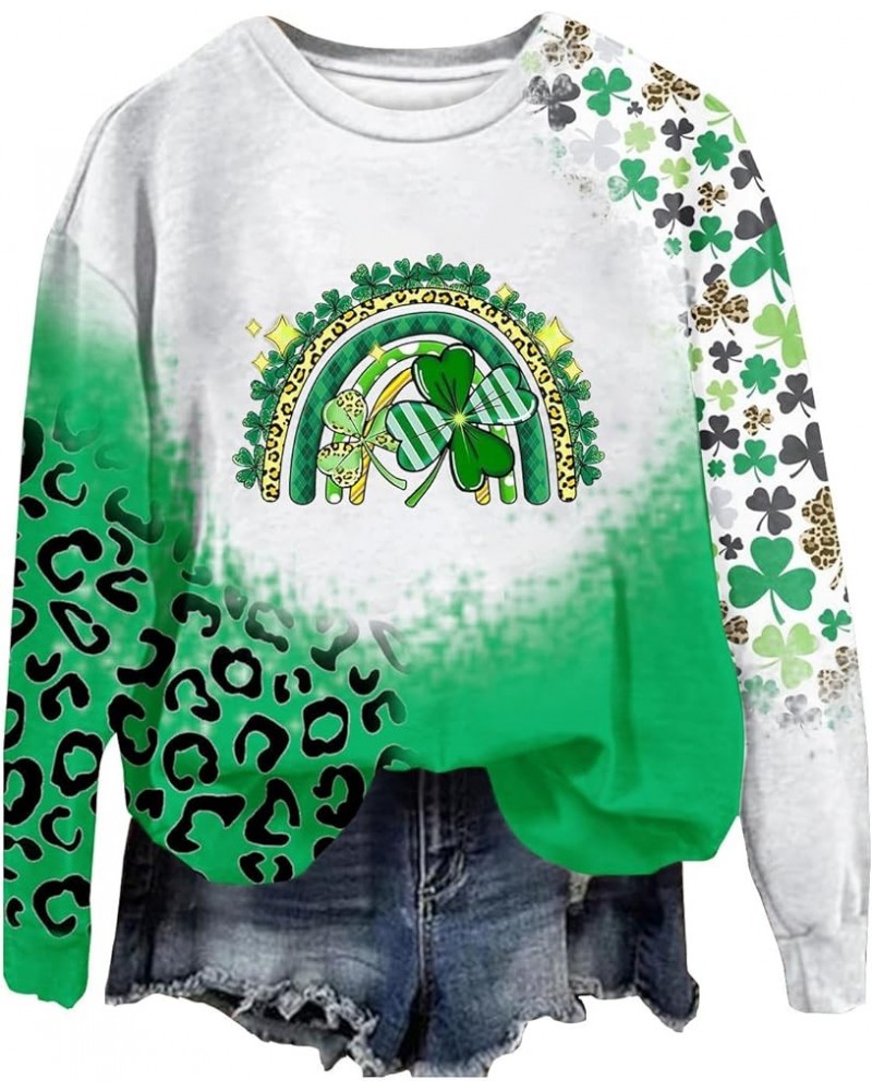 St. Patrick's Day Sweatshirts for Women Trendy 2024 Womens Sweatshirt No Hood Holiday Shirts Crewneck Tops 10 Green $7.27 Act...