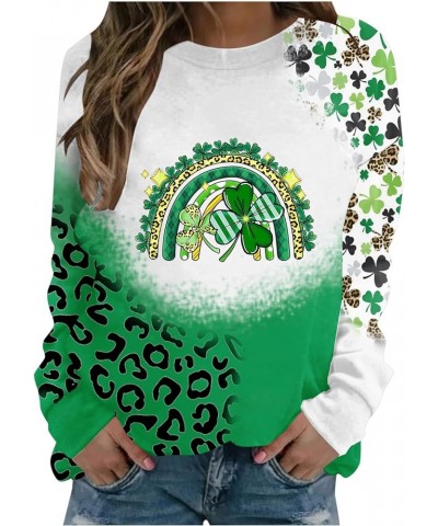 St. Patrick's Day Sweatshirts for Women Trendy 2024 Womens Sweatshirt No Hood Holiday Shirts Crewneck Tops 10 Green $7.27 Act...