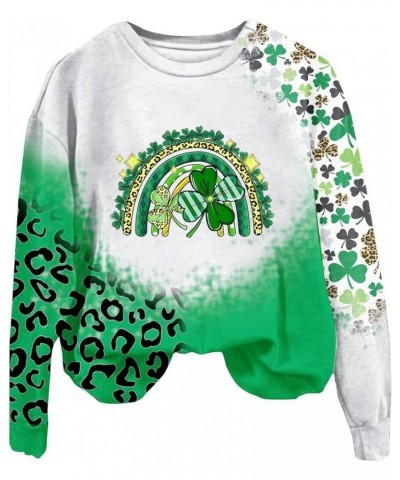 St. Patrick's Day Sweatshirts for Women Trendy 2024 Womens Sweatshirt No Hood Holiday Shirts Crewneck Tops 10 Green $7.27 Act...