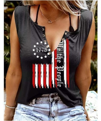 American Flag Star Striped Shirts Ring Hole Sleeveless V Neck Tank Tops Women 4th of July Patriotic Graphic Summer Tanks 1776...