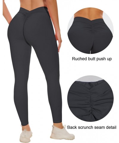 Women's Activewear Butt Leggings V Back Scrunch Legging High Waisted Booty Tights Workout Gym Yoga Pants 0_dark Gray $11.25 A...