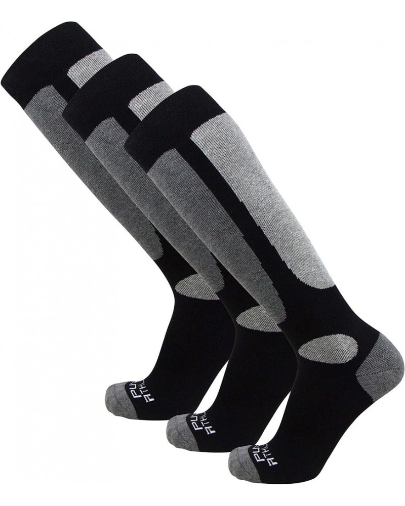 Value Ski and Snowboarding Socks - Cold Weather Socks for Skiing 3 Pairs - Black $19.93 Activewear