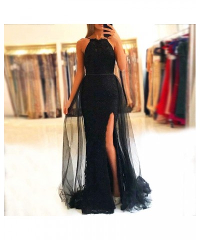 Women's Lace Formal Prom Gowns Mermaid Side-Slit Evening Gowns Style2 Mint Green $38.75 Dresses