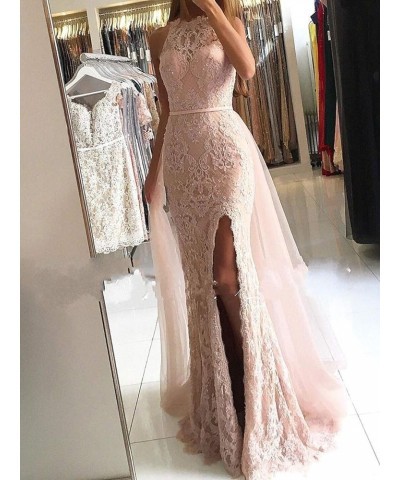 Women's Lace Formal Prom Gowns Mermaid Side-Slit Evening Gowns Style2 Mint Green $38.75 Dresses