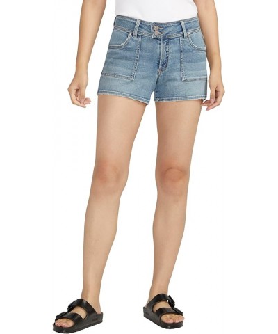 Women's Suki Mid Rise Curvy Fit Short Med Wash Ecf278 $19.70 Shorts