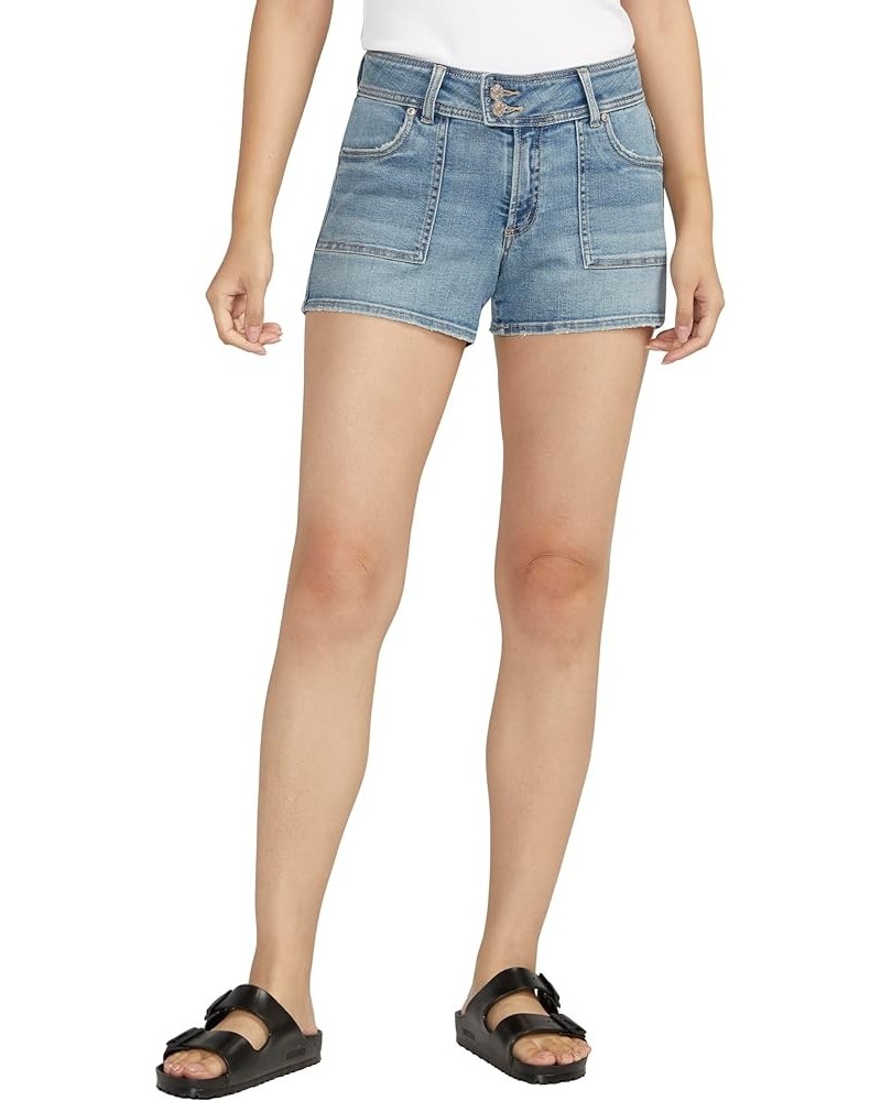 Women's Suki Mid Rise Curvy Fit Short Med Wash Ecf278 $19.70 Shorts