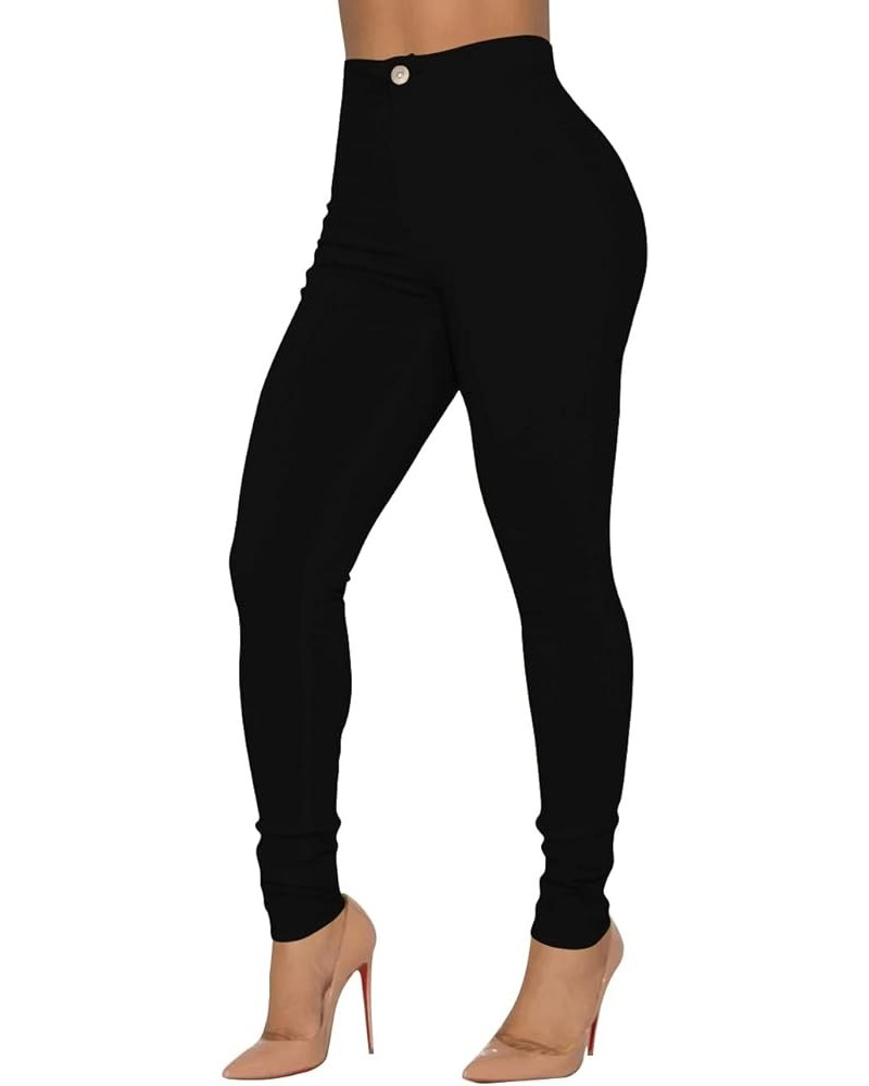 Women's High Waisted Skinny Jeans Colored Stretchy Pants Denim Jeggings Black $12.76 Jeans