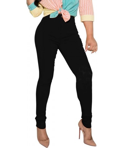 Women's High Waisted Skinny Jeans Colored Stretchy Pants Denim Jeggings Black $12.76 Jeans