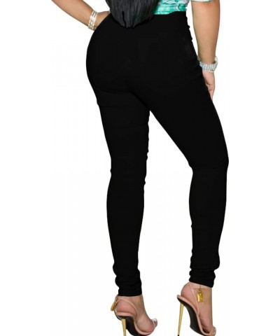 Women's High Waisted Skinny Jeans Colored Stretchy Pants Denim Jeggings Black $12.76 Jeans