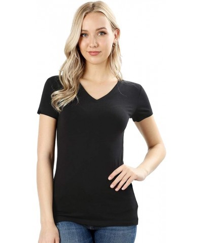 3 Pack, 4 Pack, 6 Pack V Neck Shirts for Women Short Sleeve T-Shirts Black 4 Pcs $20.70 T-Shirts