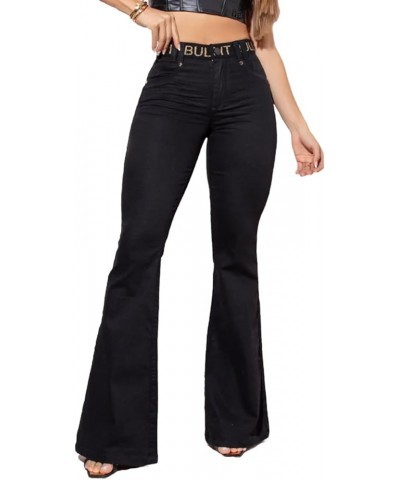 Jeans Women's Flare High Waisted Pants 66538 Black $39.61 Jeans