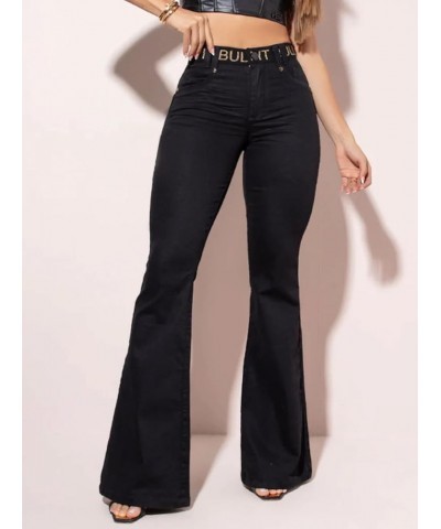 Jeans Women's Flare High Waisted Pants 66538 Black $39.61 Jeans