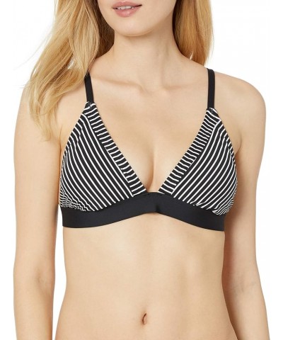 Women's Standard Banded Bikini Swimsuit Top Black/White//Pin Stripes $17.81 Swimsuits