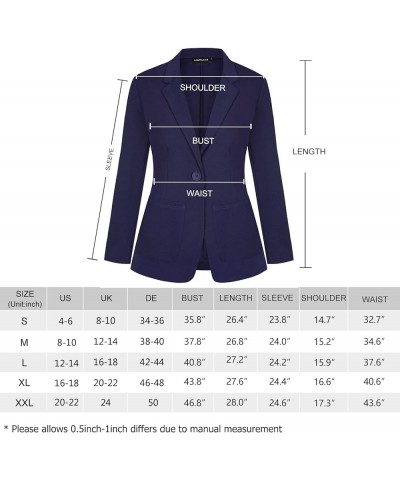 Blazers for Women Casual Long Sleeve Open Front Cardigan Button Work Office Blazers Jackets with Pockets Black $21.31 Blazers