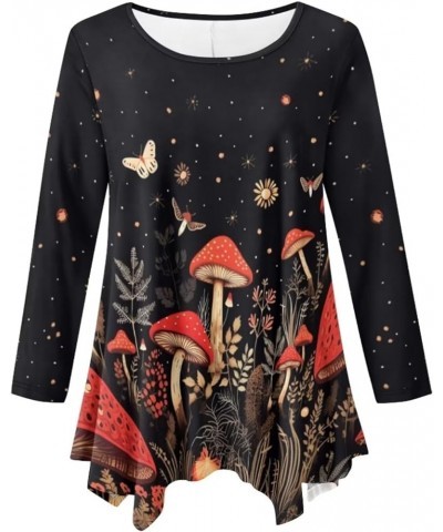 Plus Size Womens Tops Tunic Tops for Women Loose Fit S-3XL Starry Mushroom $12.90 Tops