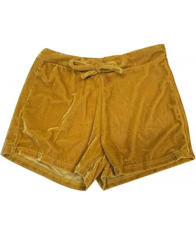 Women Sexy Velvet Shorts Exercise Workout Bottoms Shorts, Two Size up Golden $6.30 Shorts