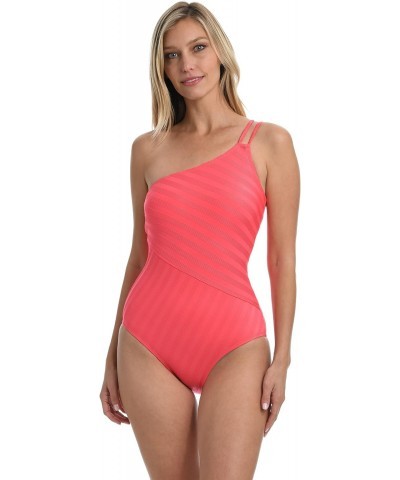 Women's Shoulder Cut Out One Piece Swimsuit, Coral Sun, 4 $31.89 Swimsuits