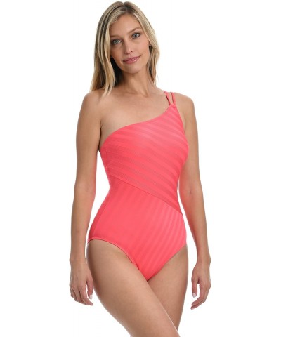 Women's Shoulder Cut Out One Piece Swimsuit, Coral Sun, 4 $31.89 Swimsuits