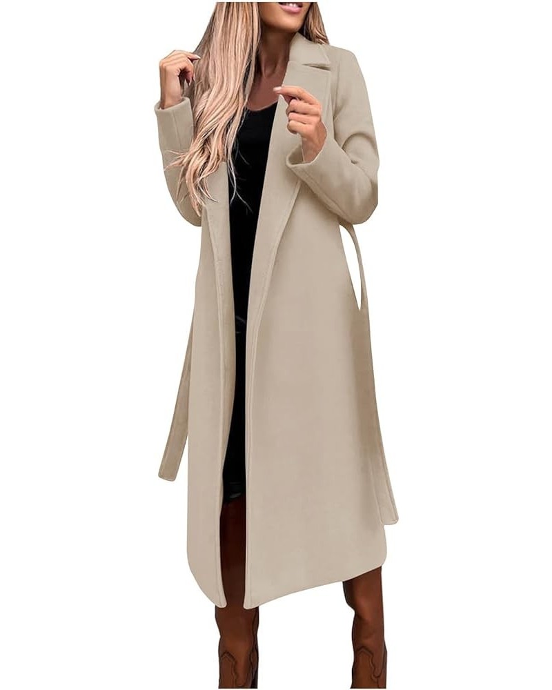 Women Trench Coats 2023,Lightweight Winter Fall Fashion Lapel Collar Long Sleeve Peacoat Plus Size Walk Jacket Outwear A01❃be...