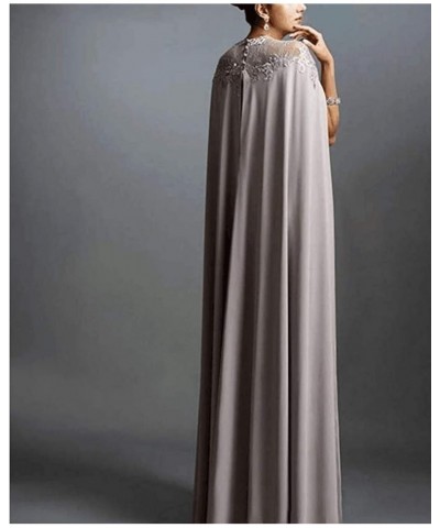 Women's Mother Of The Bride Party Prom Dress With Cape Neck Lace Ivory $33.49 Dresses