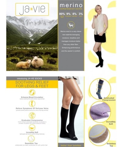 JAVIE 80% Merino Wool Ultra Soft 15-20mmHg Graduated Compression Socks for Women & Men Medium Grey Marl $30.59 Activewear