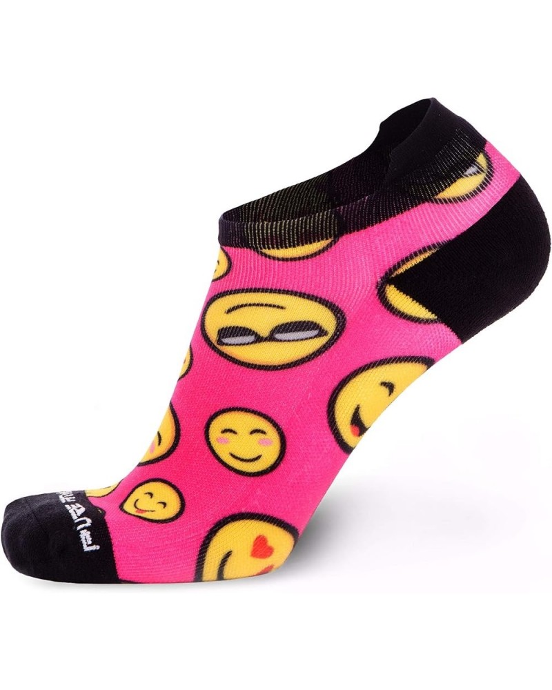 Running Socks – Best Athletic No Show for Men and Women - Low-Show Light Cushion 1 Pair - Emojis/Neon Pink $8.23 Activewear