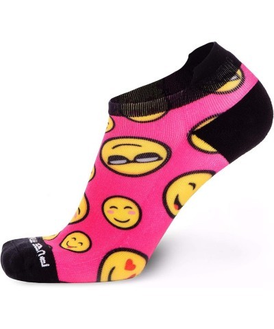 Running Socks – Best Athletic No Show for Men and Women - Low-Show Light Cushion 1 Pair - Emojis/Neon Pink $8.23 Activewear