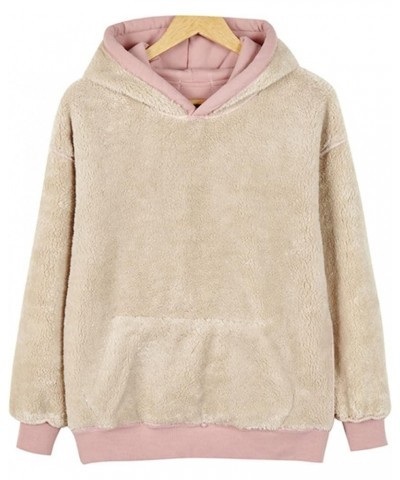 Women's Winter Hoodies Pullover Sherpa Fleece Warm Heavyweight Sweatshirt Z4 Pink $18.90 Jackets