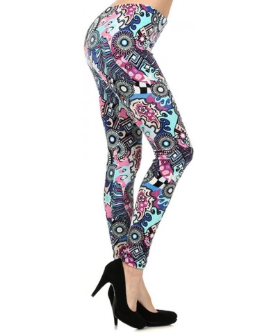 Women's Casual Full Length Winter Velour Leggings Blue Stardust $12.09 Leggings