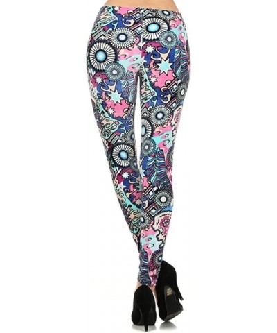 Women's Casual Full Length Winter Velour Leggings Blue Stardust $12.09 Leggings