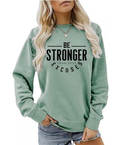 Women Be Stronger Than Your Excuses Shirt Motivational Workout Shirts Short Sleeve Positive Funny Saying Tops Tee Z02-light G...