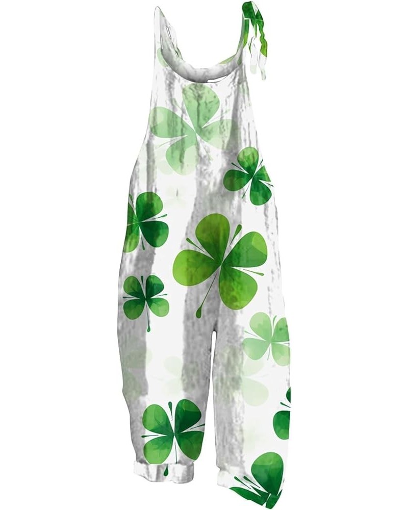 Womens St Patrick'S Day Outfit Lucky Charms Onesie Adult Jumpsuits Pants Clover Green Trousers Shamrock Slacks WQ02 White $10...