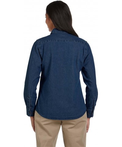 Ladies 6.5 oz. Long-Sleeve Denim Shirt, XL, DARK DENIM $14.98 Blouses