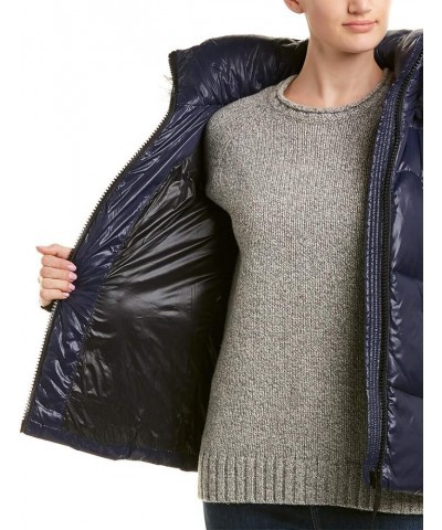 Women's Kylie Down Puffer Jacket with Faux Fur Trimmed Hood Navy $81.54 Coats