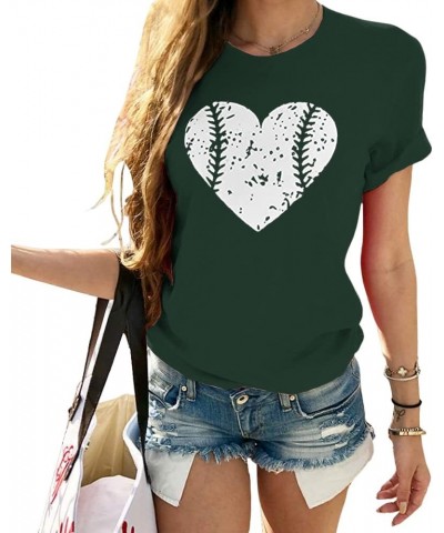 Women's Cute Heart Graphic T Shirts Casual Short Sleeve Crewneck Summer Tees Tops Z1-green $11.24 T-Shirts