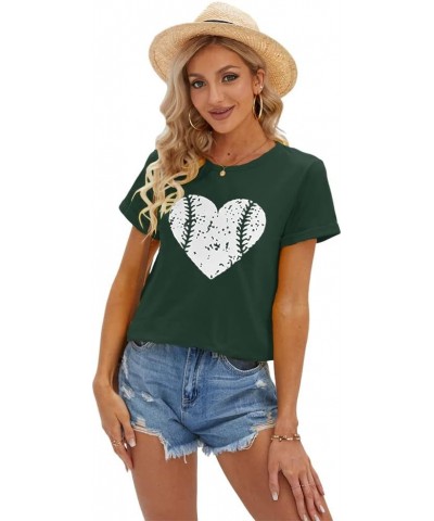 Women's Cute Heart Graphic T Shirts Casual Short Sleeve Crewneck Summer Tees Tops Z1-green $11.24 T-Shirts